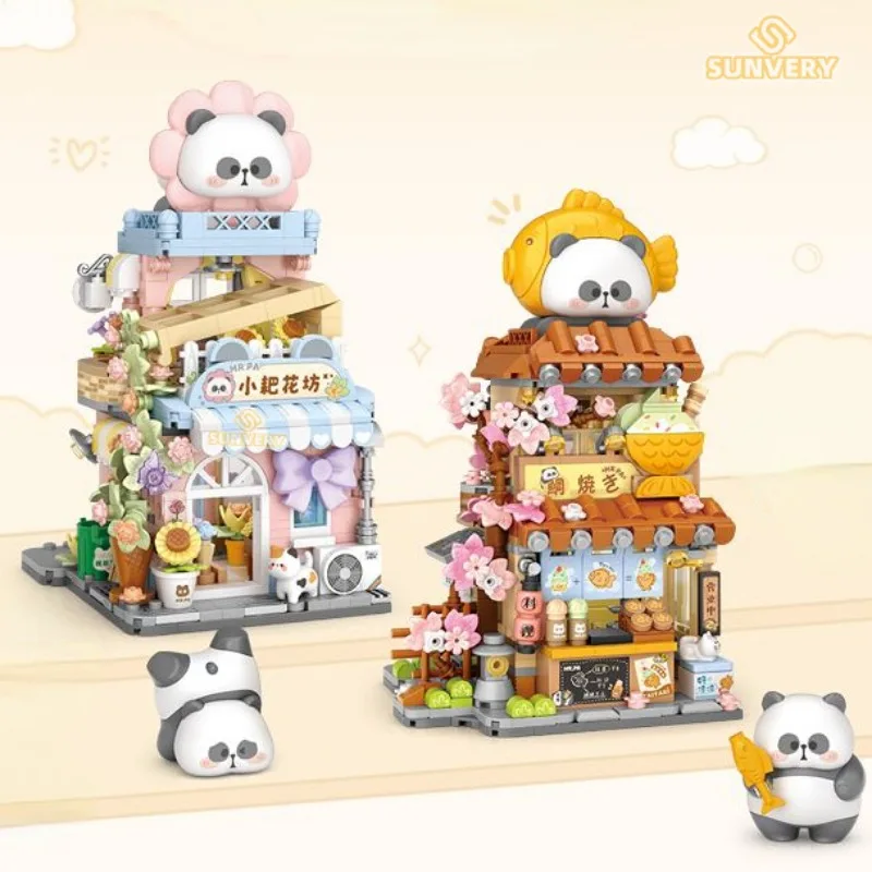 Loz Taiyaki Street View Shop Miniature Building Blocks Panda