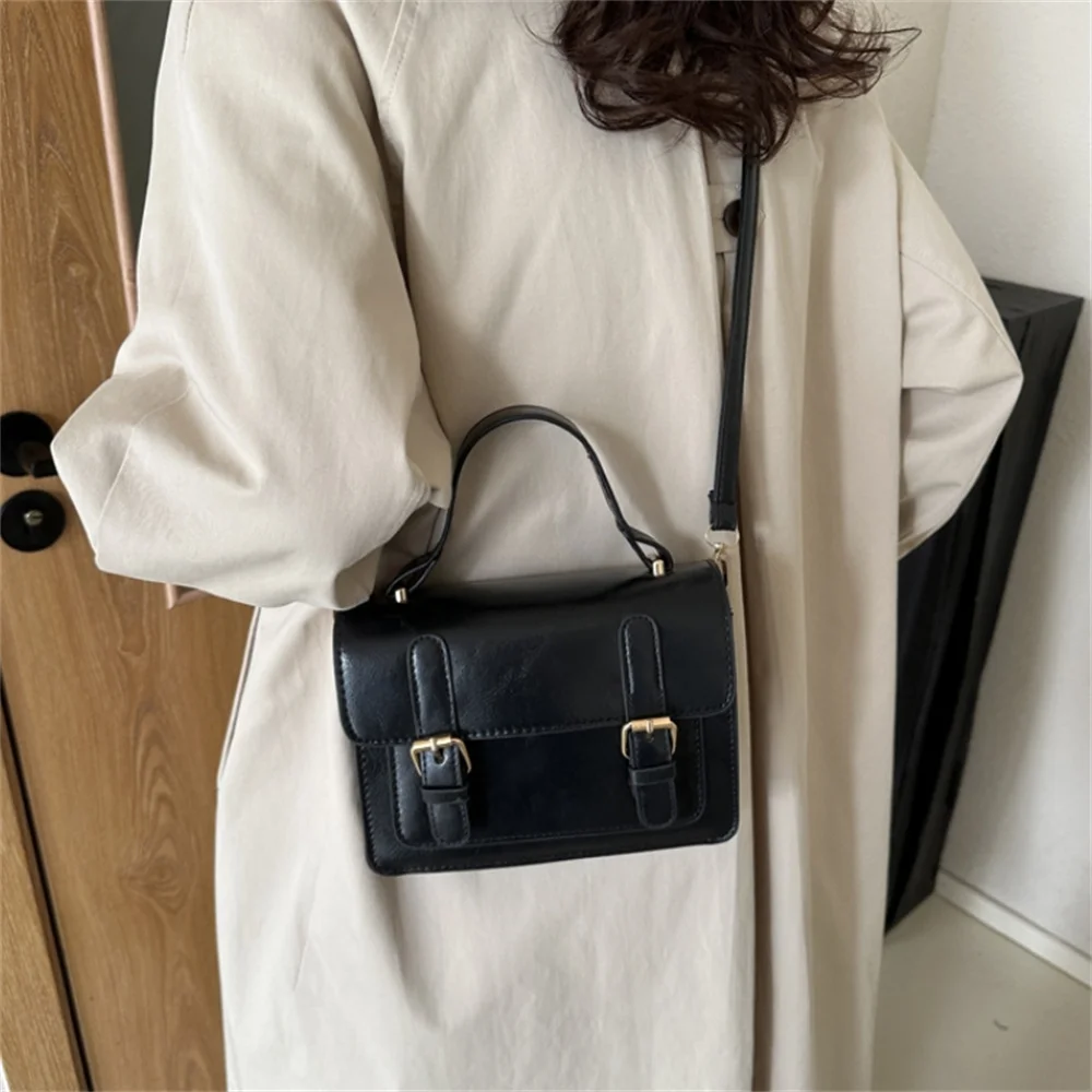 Vintage Women's Bag Lady Retro Small Square Female Shoulder Crossbody Bag Messenger Female High Quality Pu Leather Flap Handbag