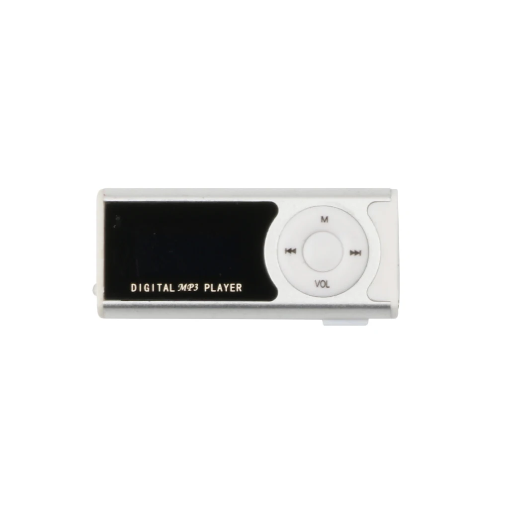 음악 MP3 플레이어 OLED 스크린 디스플레이 충전식 음악 재생 휴대용 장치, 손전등 실버