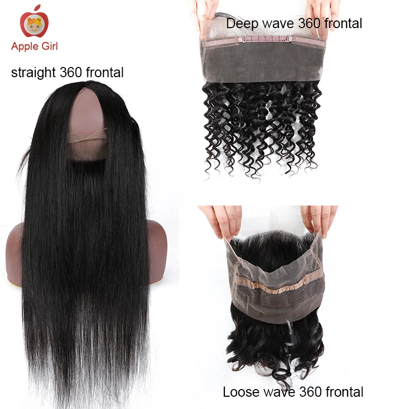 

Deep Wave 360 Lace Frontal 12 to 22 Inch Water Wave Transparent Lace Frontal Straight /Body Wave Brazilian Remy Human Hair