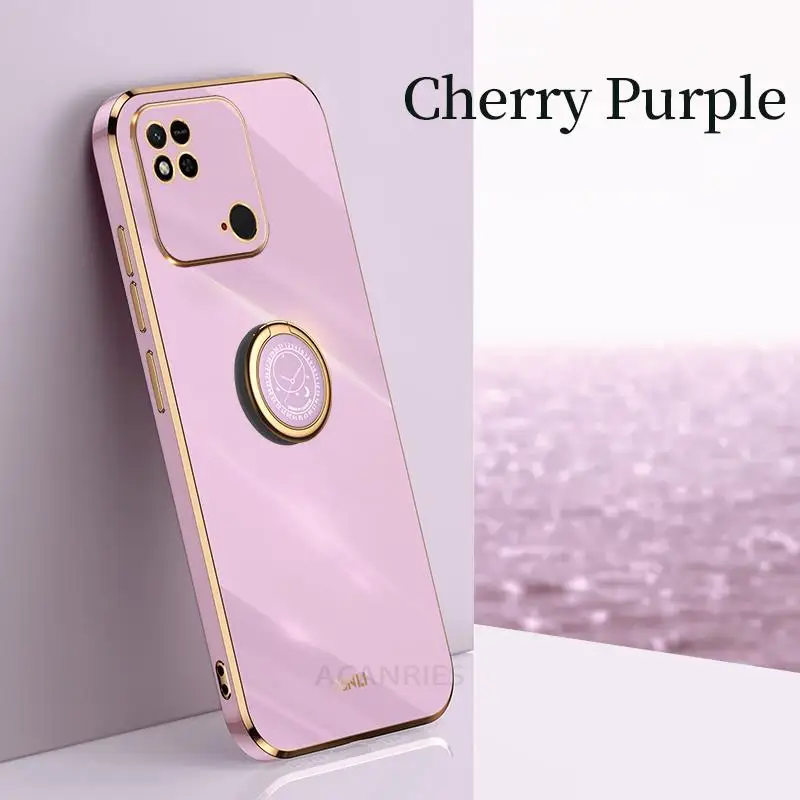 Luxury Silicone Plating Ring Holder Stand Case for Premium Protection, Redmi Series