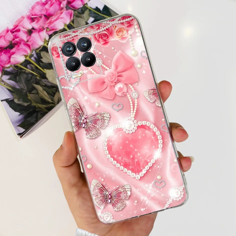 Fashion Flower Love Heart Soft Silicone Clear Phone Case Cover