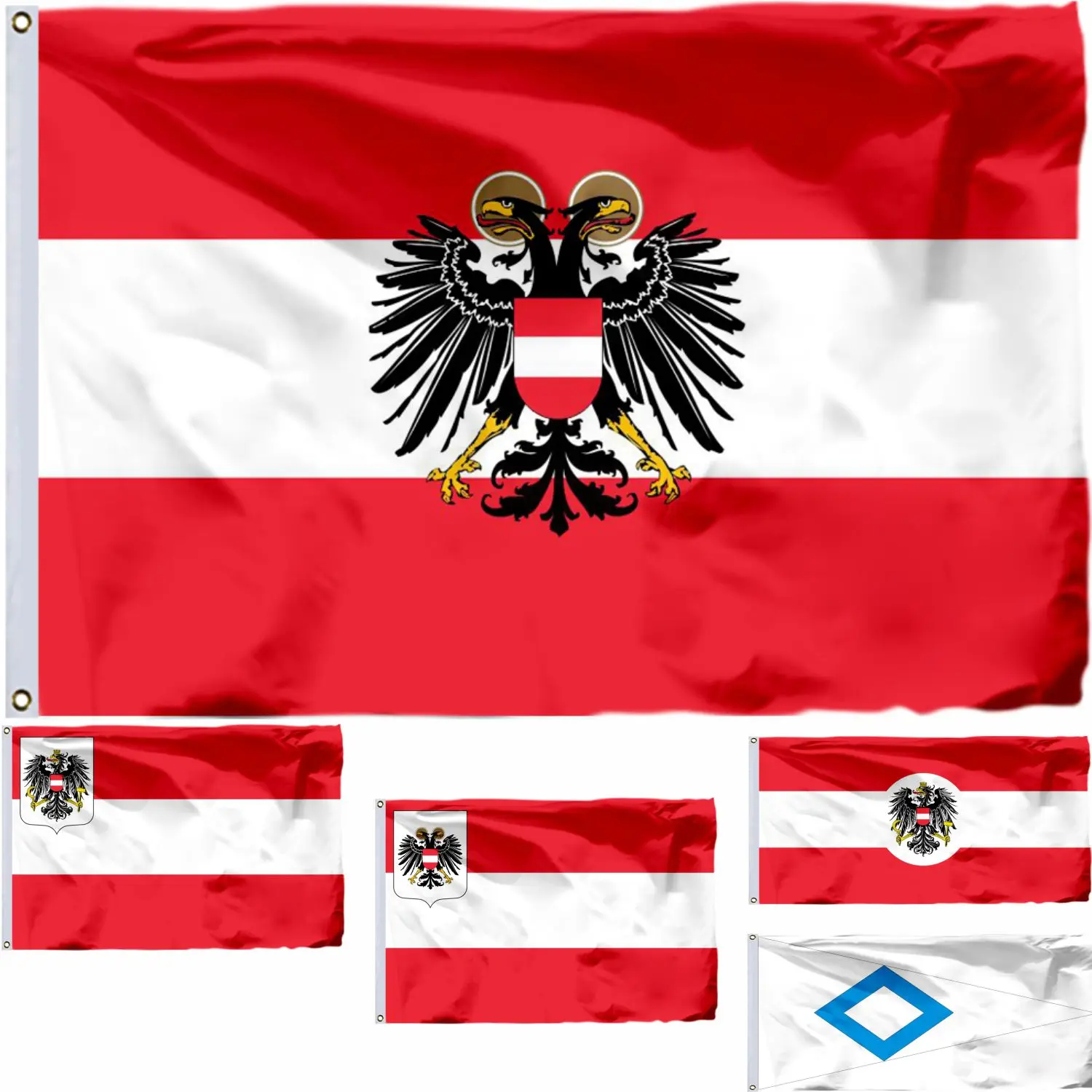 Austria History 1934 Flag 3 X5Ft Muslim90 X150Cm 100D Poliestere Empire Total War Banner 2 X3Ft 60 X90