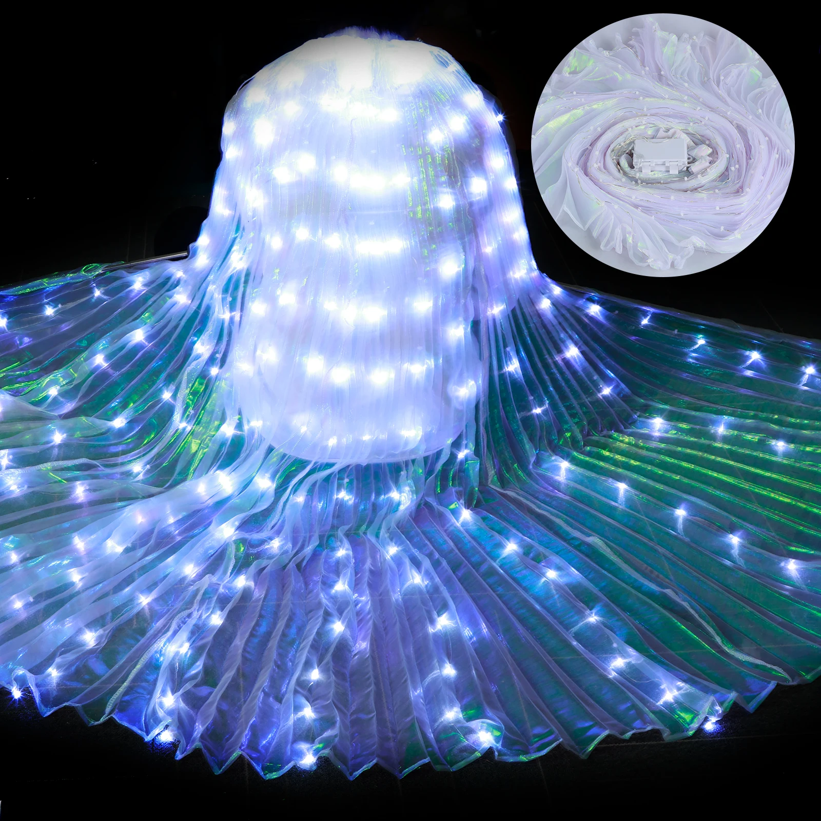LED 妖精の羽マント大人子供ダンサーカラフルな発光蝶の羽ベリー