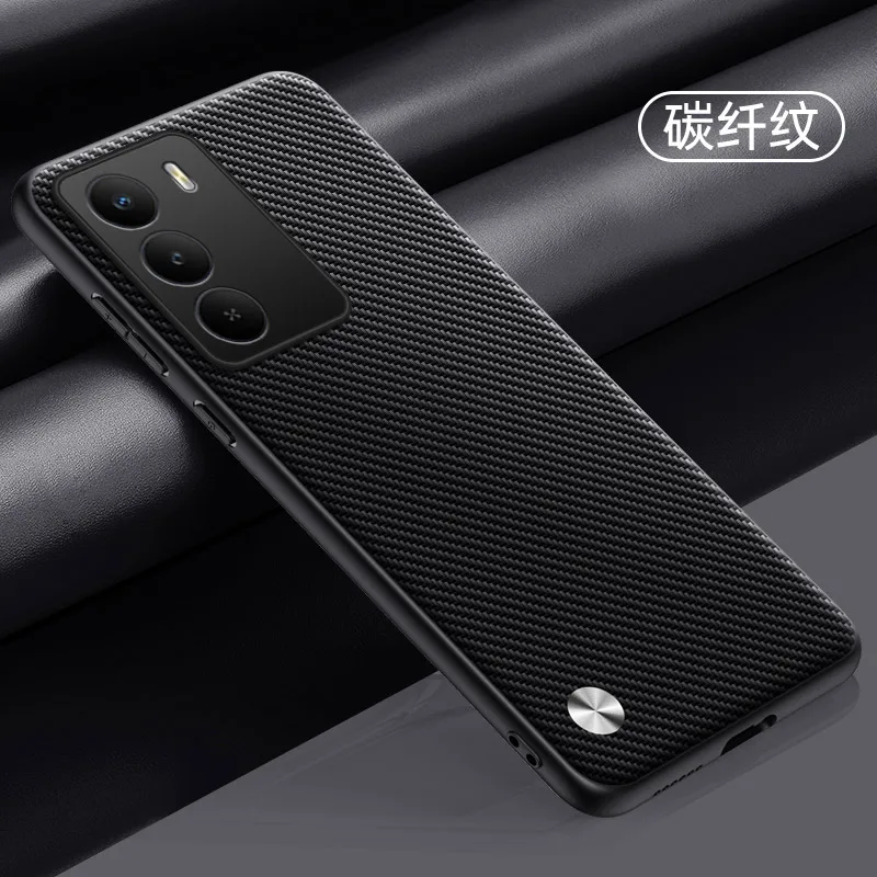Carbon Fiber PU Leather Matte Anti-Shock Phone Case