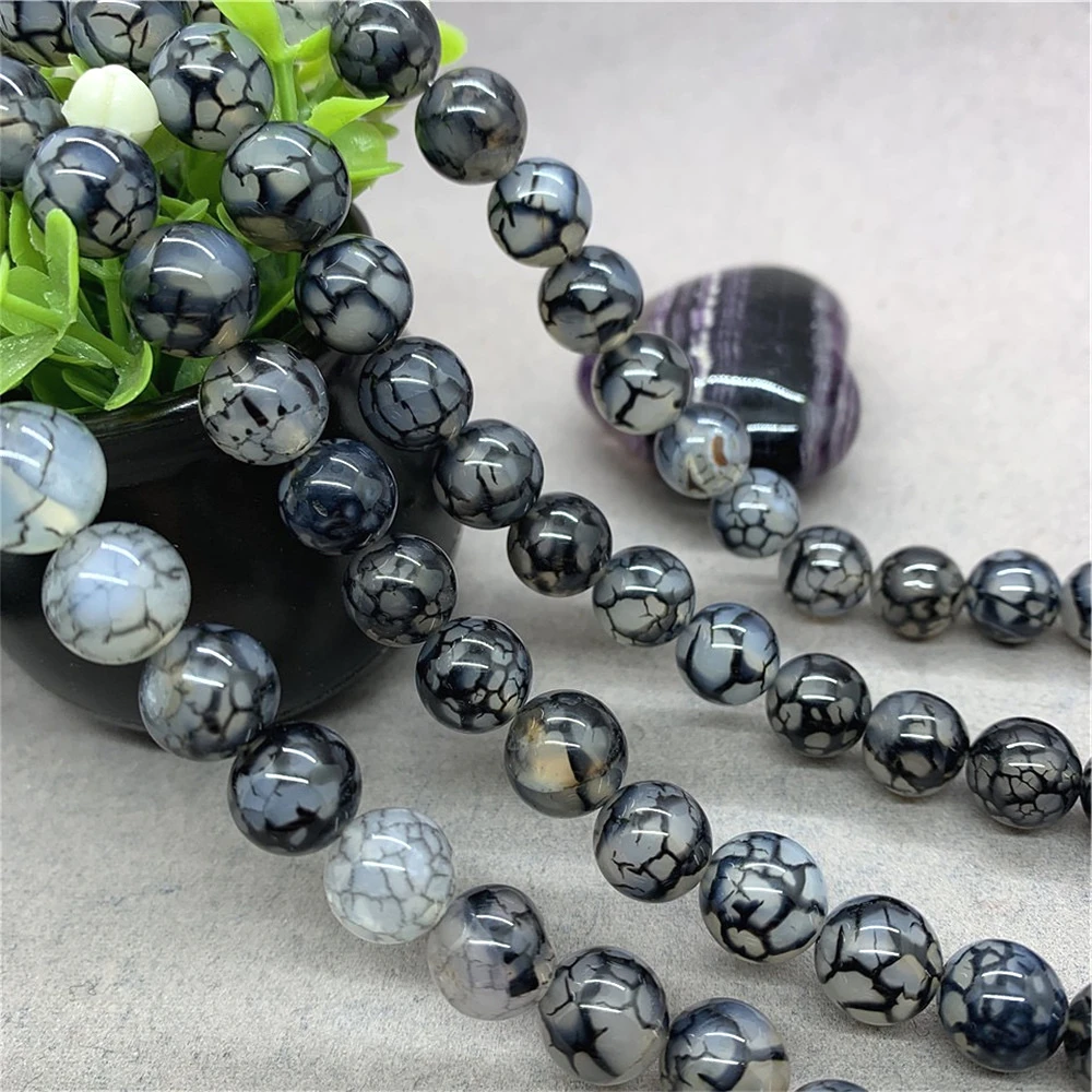 

Natural Stone Black Stripe Agate Round Loose Beads 4 6 8 10 12MM Pick Size for Jewelry Making DIY Bracelet Onyx Accessories