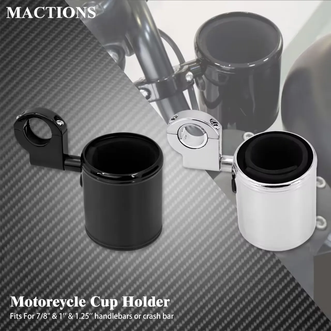 Motorcycle Cup Holder Handlebar Universal Motorcycle Handlebar Cup Holder - Metal Drink Holder With Mesh Basket For Harley & 1" Bars Motorcycle Passenger Cup Holder - Foto 2
