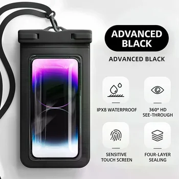 Custodia Impermeabile per Telefono con Touchscreen, Borsa Protettiva per Immersioni e Nuoto, Custodia a Tracolla per Telefono