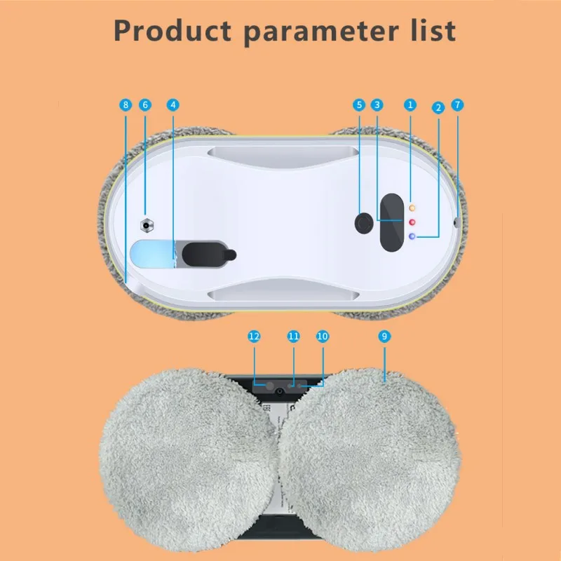 Water jet window cleaning robot high suction intelligent electric window cleaning robot single-sided glass cleaning robot 5