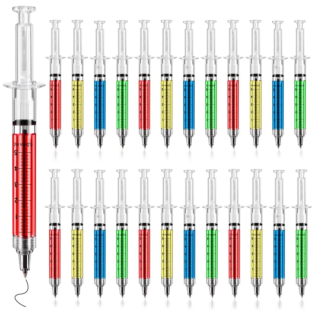 Syringe Pens 12Pcs Syringe Pens Retractable Fun Multi Color Novelty Pen for Nurses Writes in Black Ink Nursing Student School Supplies