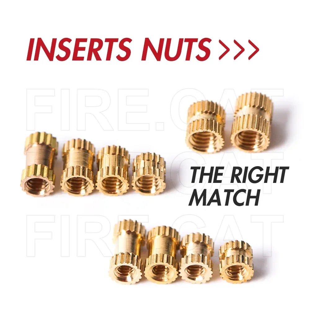 Brass Insert Nut Assortment Kit M2 M2.5 M3 M4 M5 M6 Female Thread Knurled Embedment Injection Nuts for 3D Printing up to 1300P