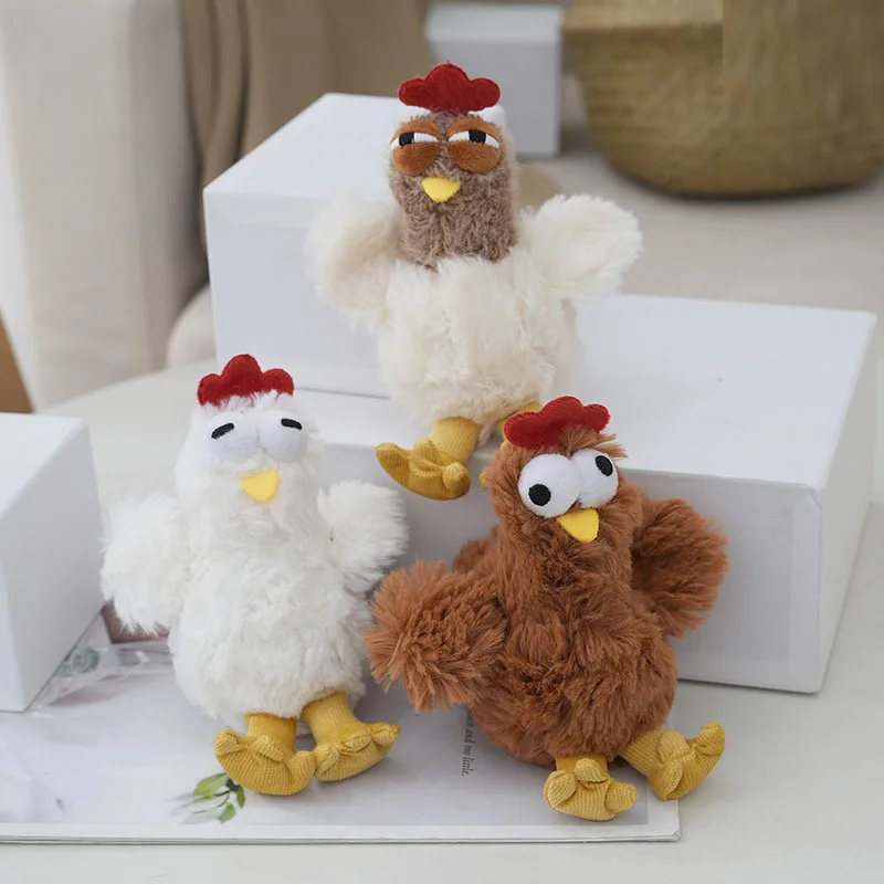Wholesale 12pcs/lot 15cm Hot animal Chicken plush toys keyring  Chick dolls pendant key chain for children gifts 6
