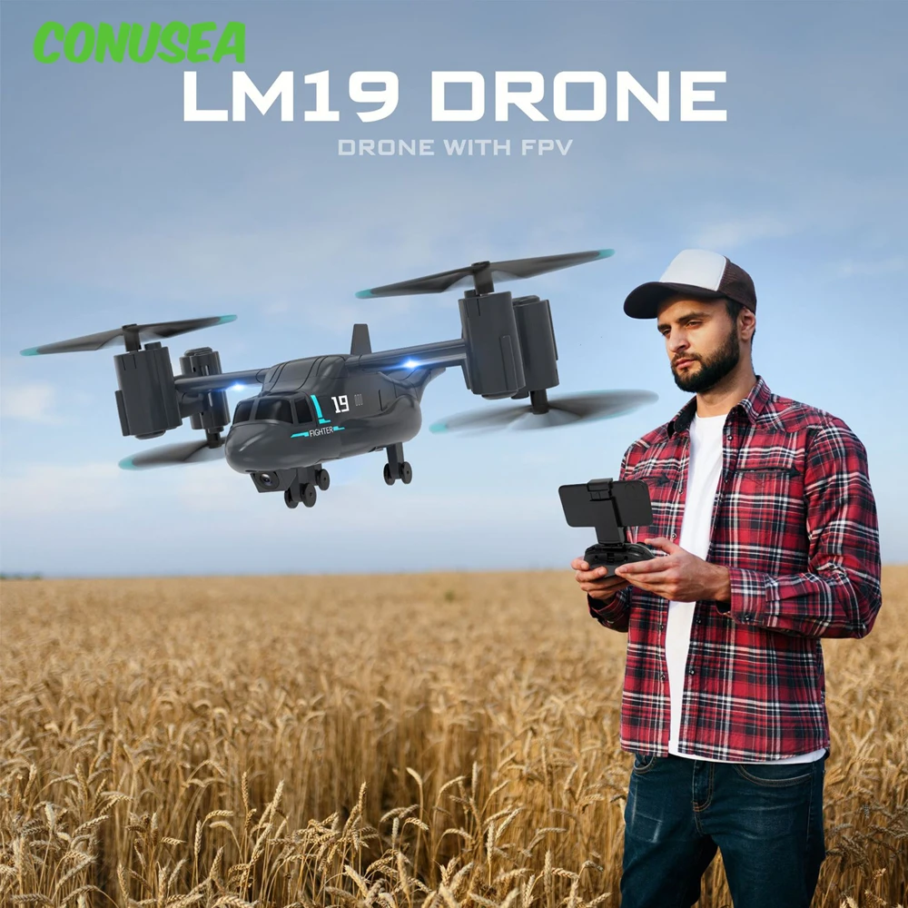 LM19 Camera Drone 480P Wifi Fpv Drones Rc Dro Remote Control Helicopter Land Air Model Quadcopter Rc Plane Min Ufo Toys for Boys 2