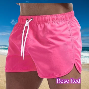 2025 New Summer Men's Swimwear Shorts Brand Beachwear Sexy Swim Trunks Men Swimsuit Low Waist Breathable Beach Wear Surf 1