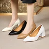 New Style Basic Pumps Pointed Toe High Heels Boat Shoes for Woman Dress Shoes Shallow White Wedding Shoes Black Large Size 35-42 6