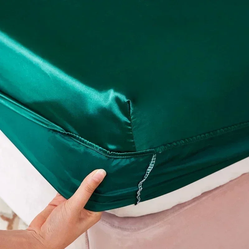 Rayon Satin Fitted Sheet Elastic Band 140x200 160x200