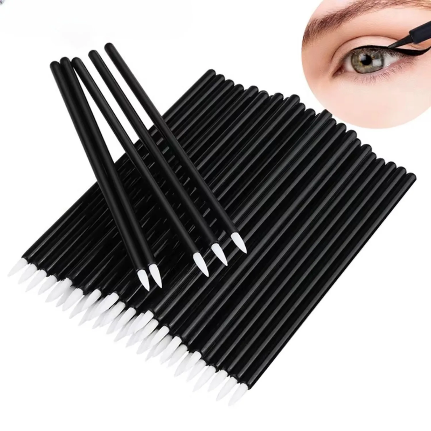 Art Brushes Painting Reusable 50pcs/lot Gel Liner Nail Pen Disposable  Eyeliner Beauty Eyeline Makup Tools