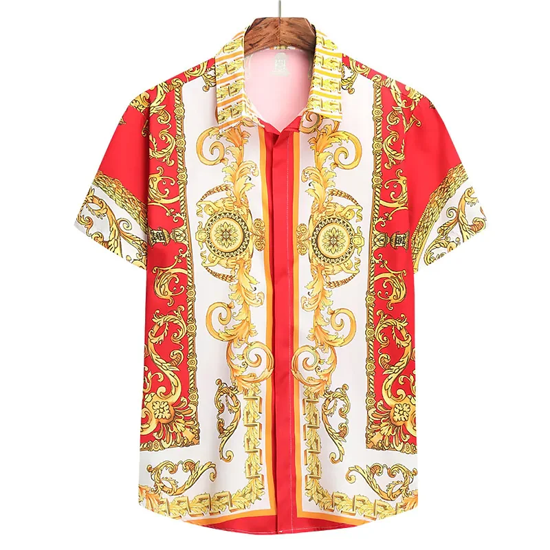 Unisex 2024 Breathable Hawaiian Shirts Baroque French Men's Shirts 3D Printi High Fashion Street Loose Men's Streetwear Shirts 4