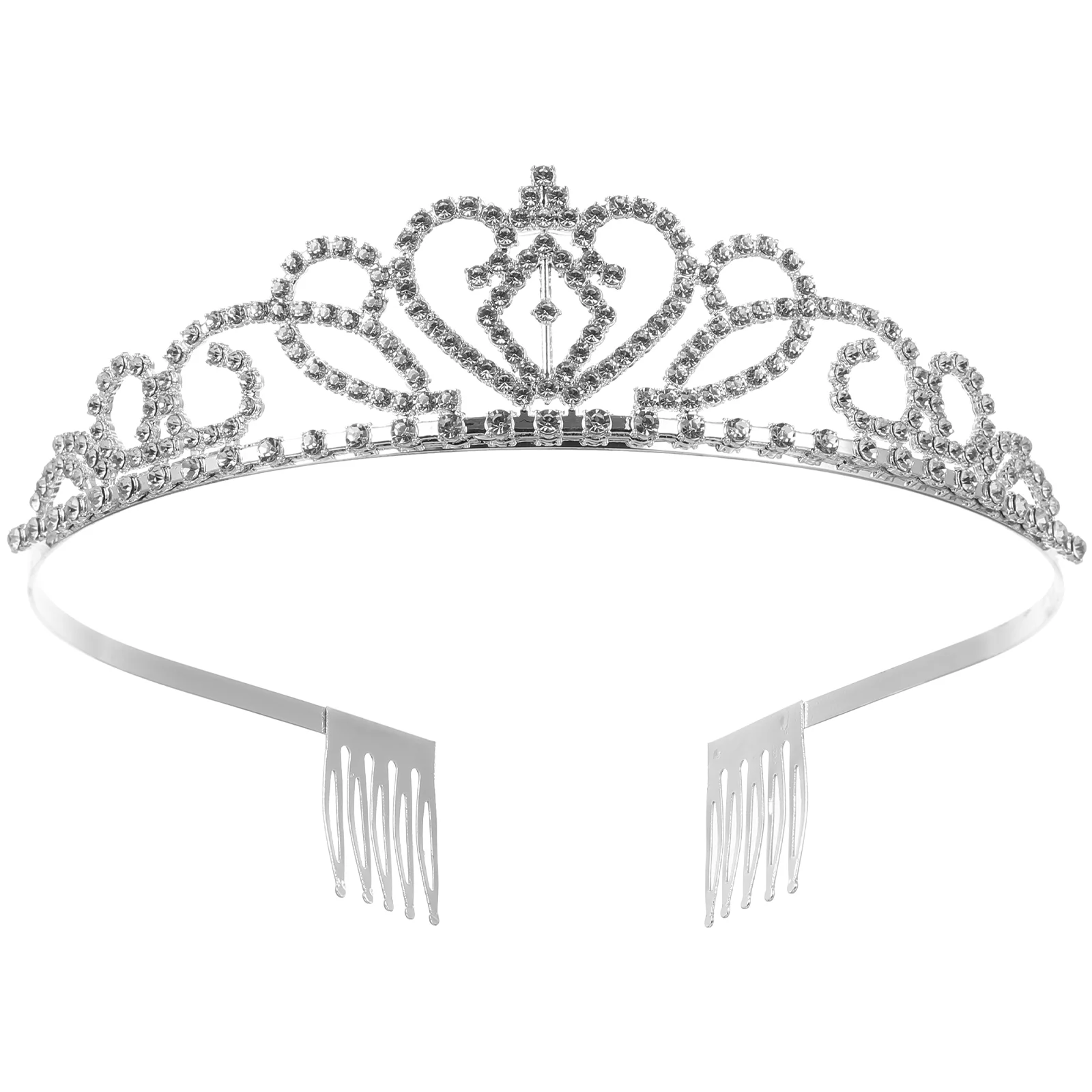 

Wedding Bridal Rhinestone Tiara / Crown / Hairband / Hair Loop with Small Comb (Sliver)