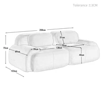 82-дюймовый двухместный диван с изогнутыми подлокотниками и нескользящим дном, высокоэластичная обивка, подходит для гостиной, спальни — изображение 6