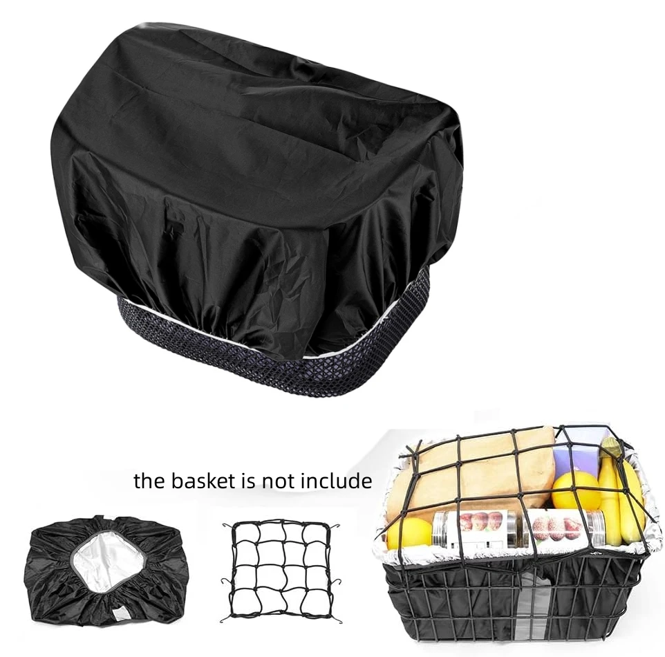 

Durable Bike Cover Saddle & Basket Luggage Net Rain Cover Oxford Cloth Rainproof Waterproof For Most Bicycle Baskets