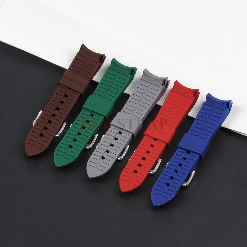 Sport Waterproof Rubber Silicone Wrist Strap with Curved End - Universal Design for Men and Women Accessories
