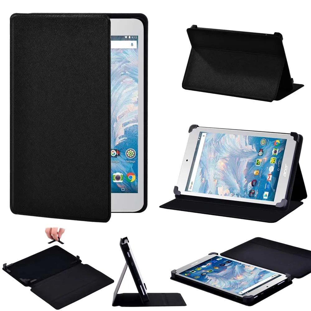 

Tablet Case for Acer Iconia One 7 B1-730 750 760 770 780 790 Leather Smart Stand Pure Black Cover Case for 7 Inch