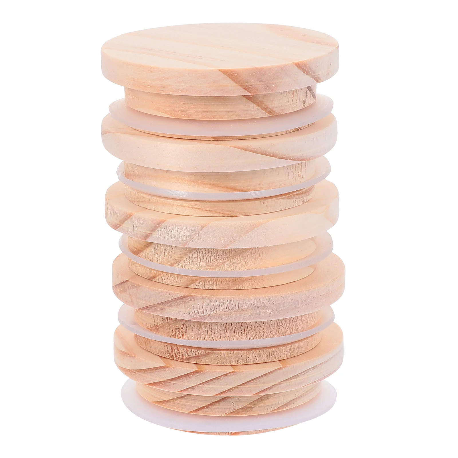 

5pcs Wooden Jar Lids Canning Jar Lids Mug Cover Kitchen Screw Lids Storage Container Lid Replacement Diameter 62mm