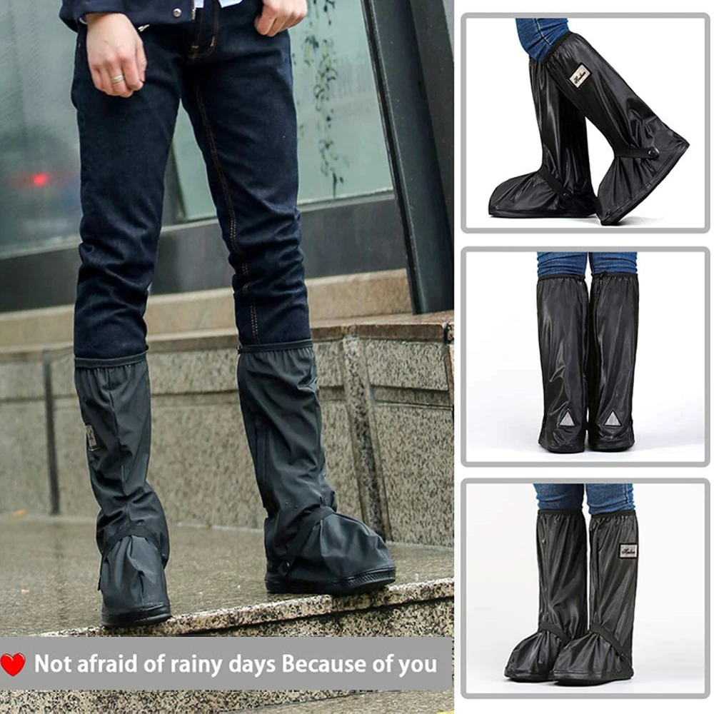 Shoe Covers Waterproof Reusable Motorcycle Cycling Bike Rain Snow Boot Shoe Covers for Outdoor Tourist Non-Slip Shoes Protector