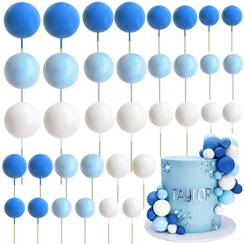 Cake topper,cupcake supplies,cake decoration 20pcs Colorful Balls Cake Topper Mini Balloons Cupcake Insert Sticks Wedding Birthday Party Cake DIY Decoration Baby Shower