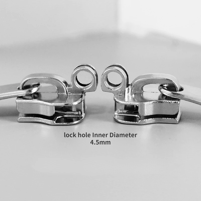 5 # 8 # 10 Silver Zipper Sliders Pulls Lock Hole A Pair Of Left And Right Zipper Heads Luggage Bags Travel Accessories
