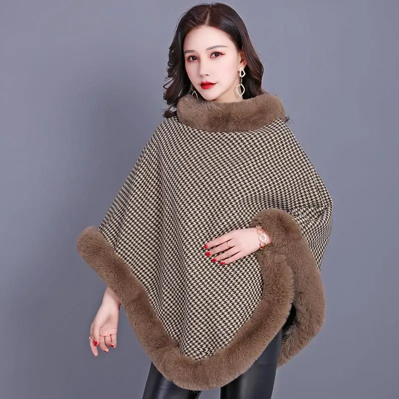

2024 Spring Winter Women Cashmere Poncho Shawl Warm Thick Scarf Female Luxury Flocking Cardigan Cloak Pashmina Blanket T53