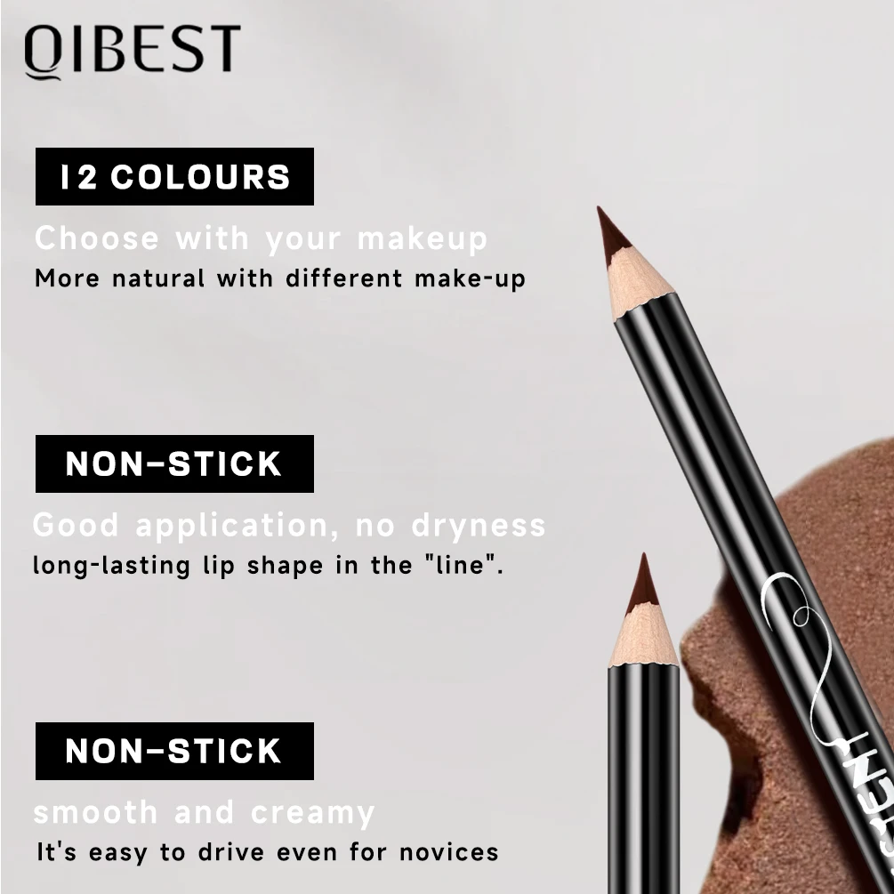 Professional Multi-functional Lipliner Pencil 12pcs Long Lasting Waterproof Lip Eye Brow Cosmetic Makeup Colorful Lip Liner Pens