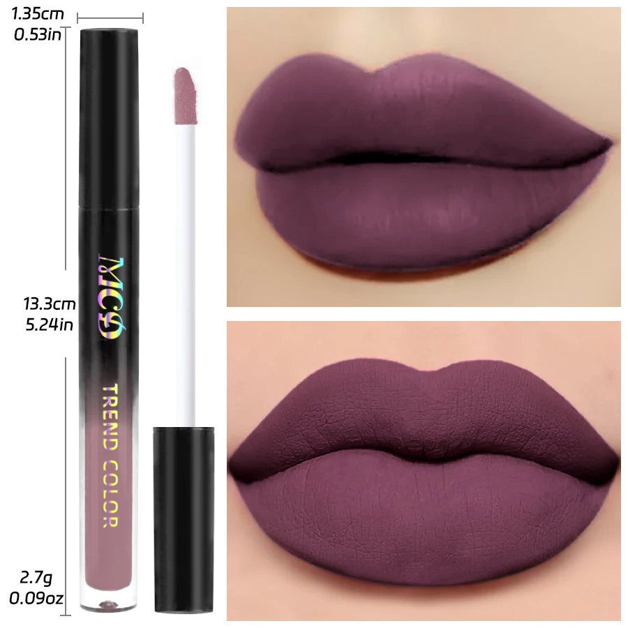 Nude Matte Liquid Lipstick Waterproof lip oi Velvet Matte Lip gloss Long Lasting Non-stick Cup Lip Tint Makeup Pigment Cosmetics 5