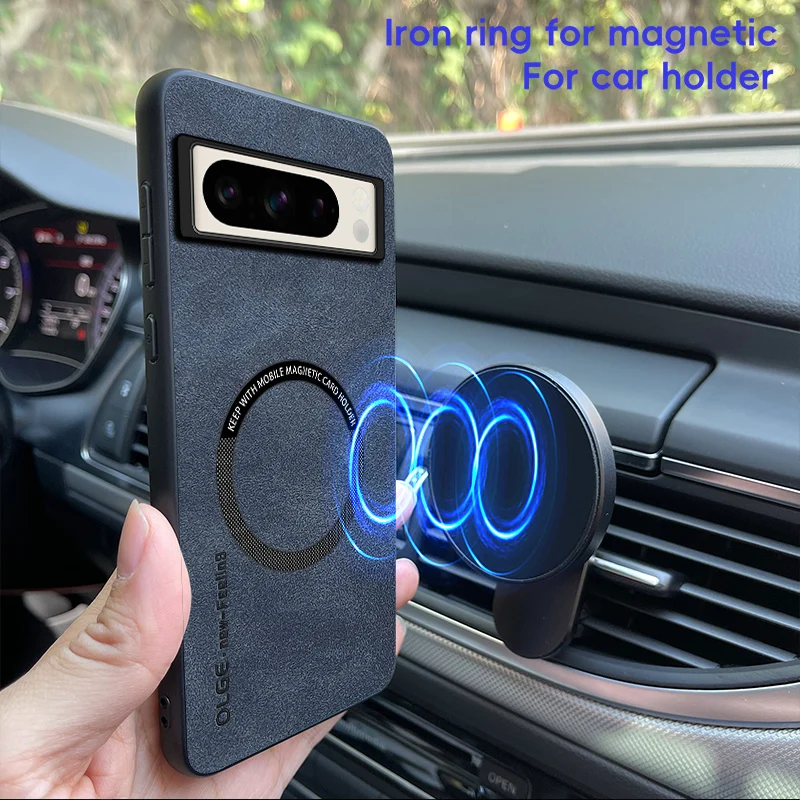 Magnetic Retro Leather Soft Wireless Charging Phone Case Cover
