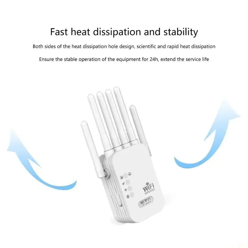 H7BB 증폭기 300M 2.4GHz 네트워크 증폭기 WiFi 부스터(안테나 6개 포함)