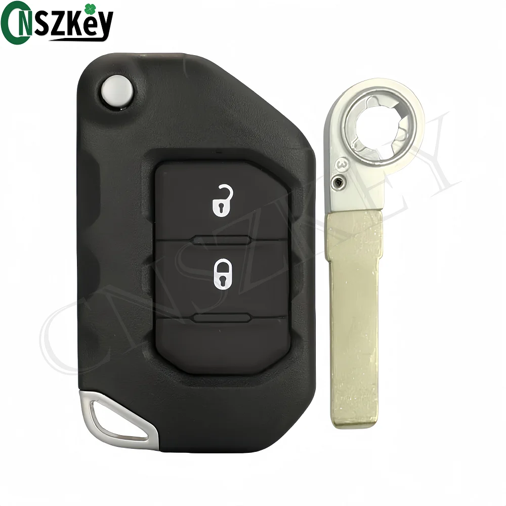 Colding Car Key Shell For Jeep Wrangler Rubicon Sahara JK JL SIP22 Blade With LOGO key case car key shell key cover folding car key shell fob cover
