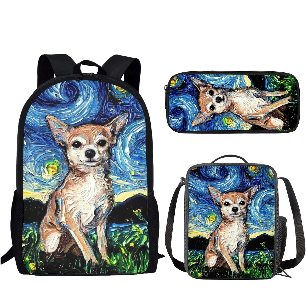 

Belidome Personality Oil Painting Dog Design Boys School Bag Large Capacity Schoolbag Teenagers Girls Children Casual Mochilas