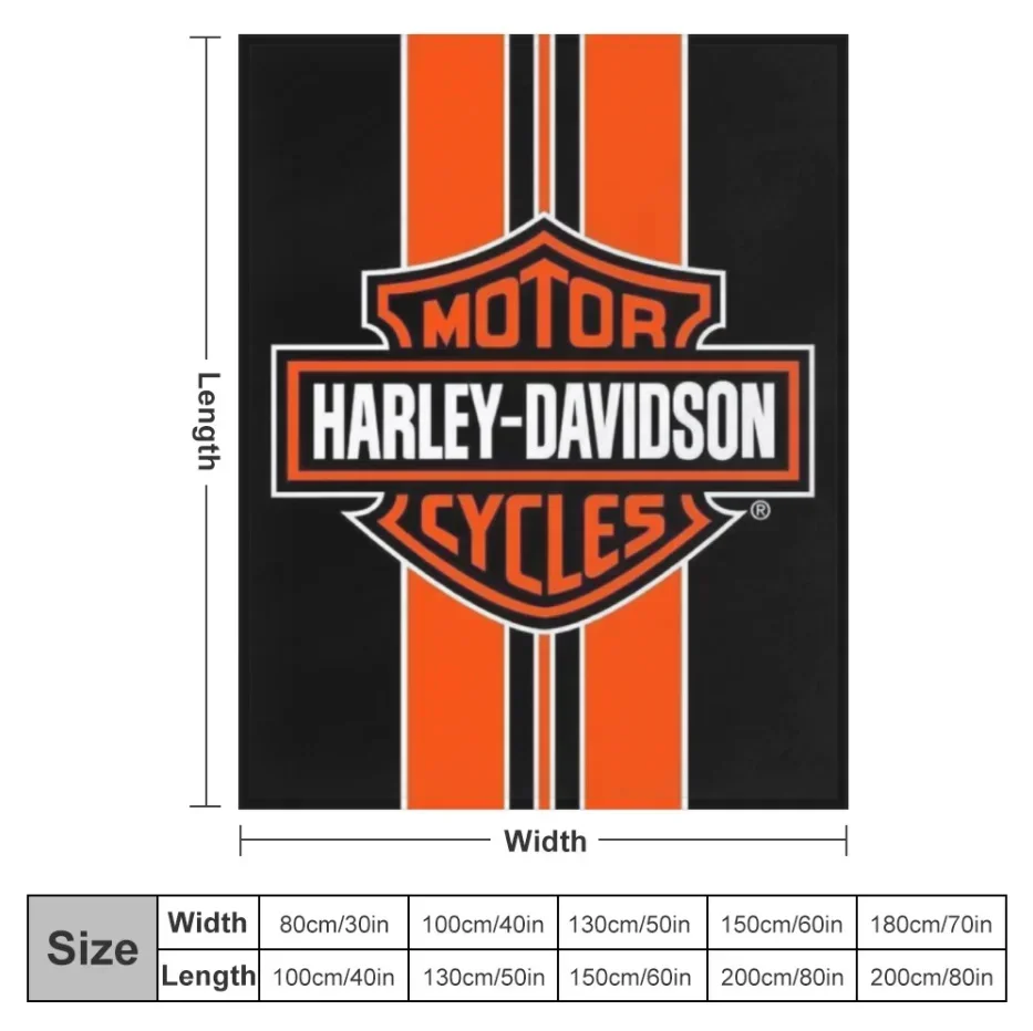 Harley-Davidson Throw Blanket Fuzzy Warm Throws for Winter Bedding 3D Printing Soft Micro Fleece Blanket 2