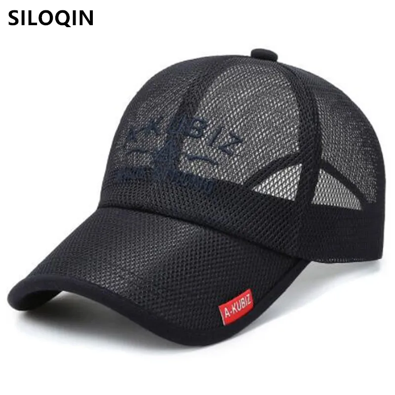 

SILOQIN New Summer Men Women Hollow Breathable Baseball Caps Sun Protection Mesh Cap Snapback Cap Couples Sports Cap Fishing Hat