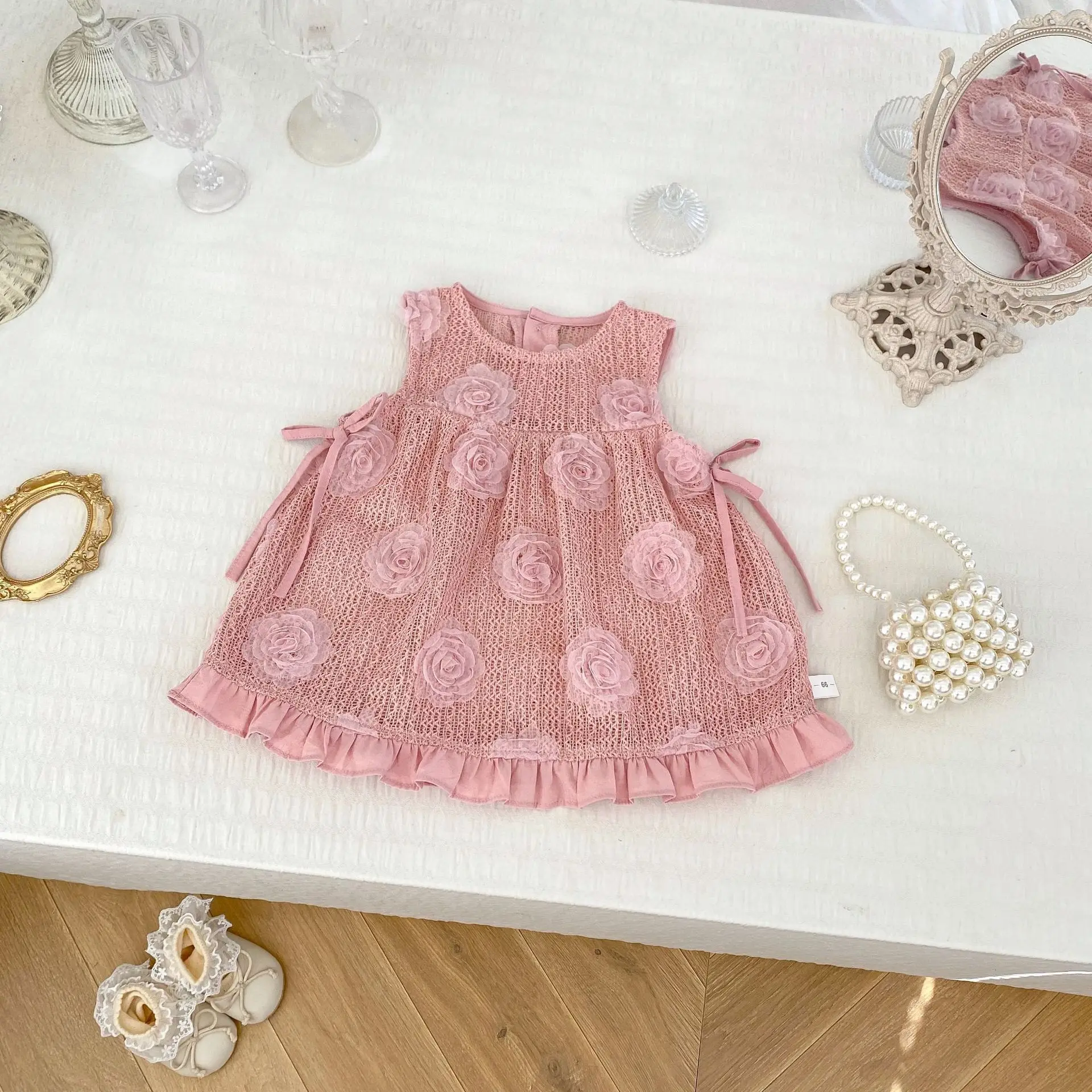 Baby Girls Autumn Dress Set 3D Flower Bodysuit