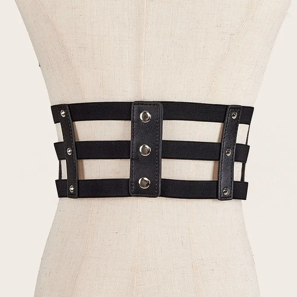 

Harajuku Style Hollow Chain Wide Belt Lolita Chest Support Cummerbunds Elastic Belt Waist Corset Belts Slim Bustier Corset