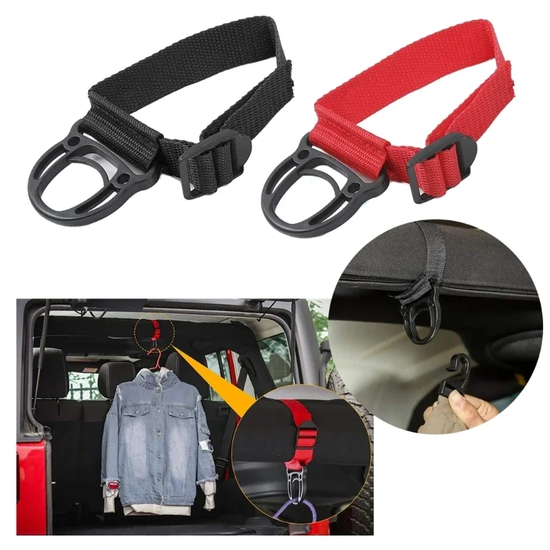 4PCS Coat Hook Holder Clothes Hanger for Jeep Wrangler TJ JK JL JT 1997- Roll Bar Clothes Hat Hook Car Interior Accessories