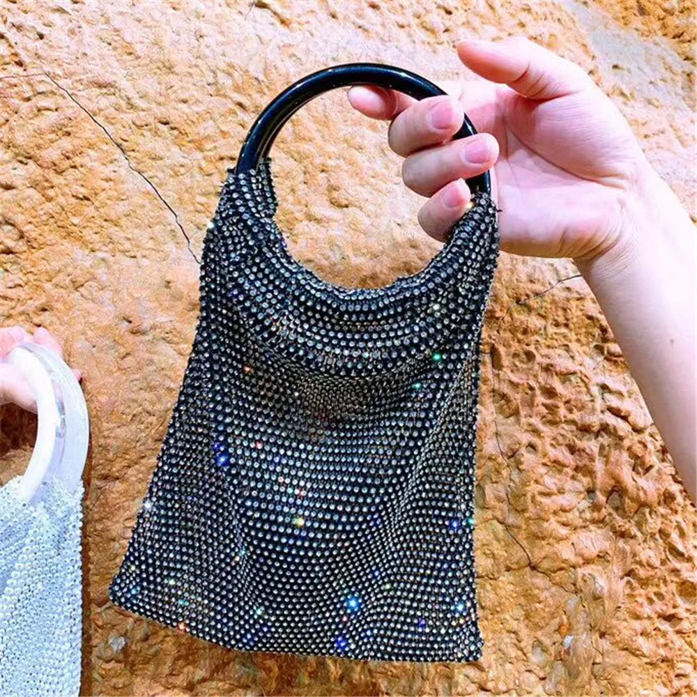 BlingRhinestoneEveningClutchBagWomenKoreanDesignerDiamondMesh