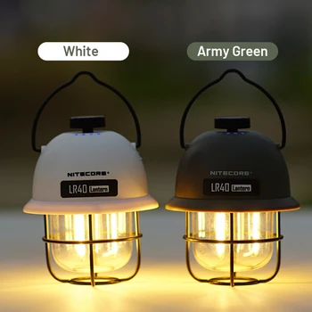 NITECORE 다기능 USB-C 충전식 캠핑 랜턴, 최대 100 루멘 비상등, LR40