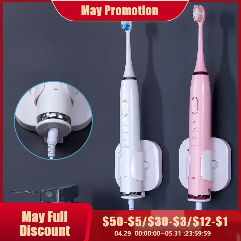 

1PC Toothbrush Holder Stand Rack Organizer Electric Toothbrush Wall-Mounted Holder Space Saving Bathroom Accessories