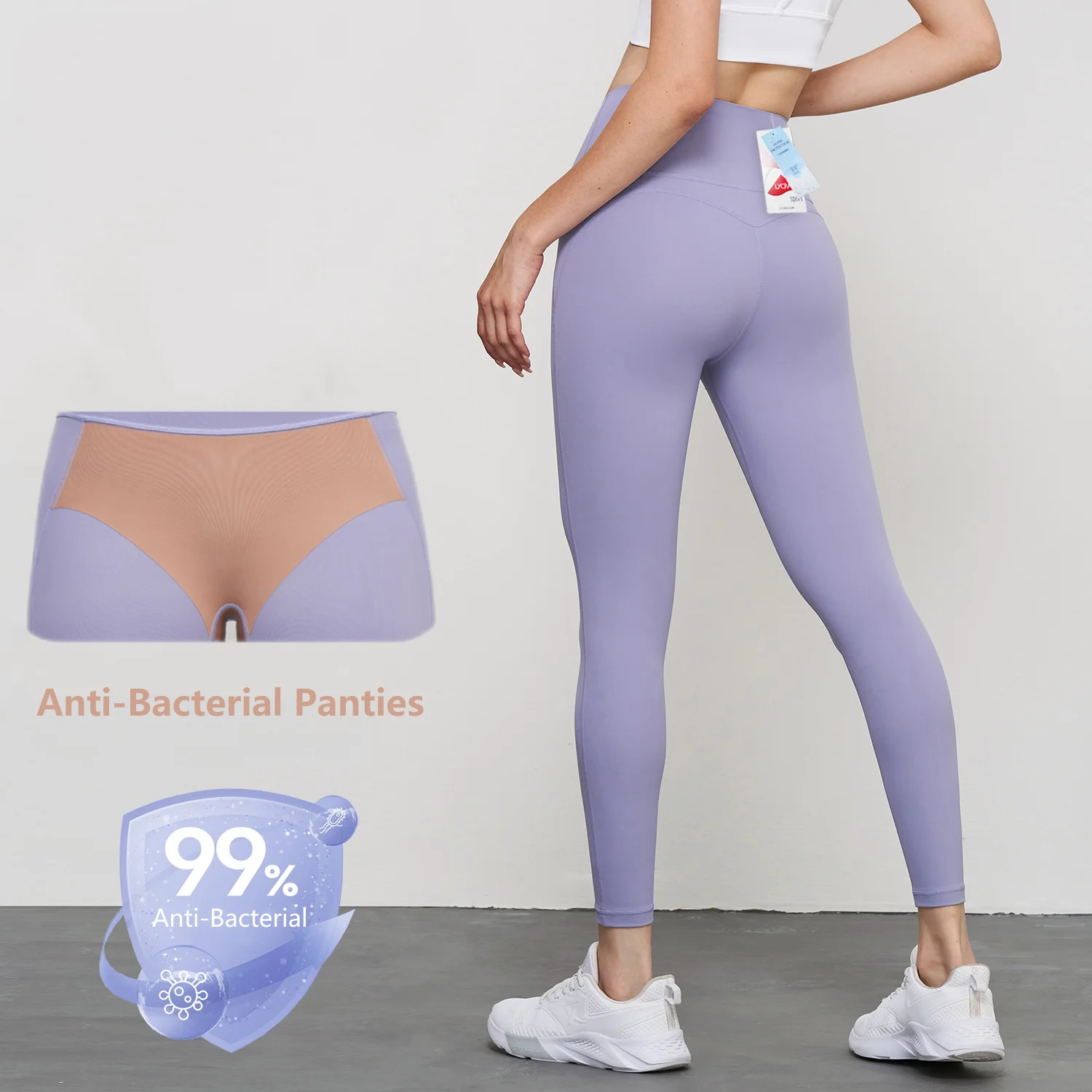 Lycra Peach Hip Yoga Leggings with Anti-Bacterial Panties Women Seamless  High Waist Anti Rolling Sports Leggings Workout Pants - AliExpress