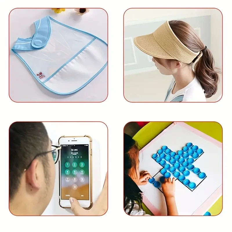 Ultra-Thin Transparent Self-Adhesive Velcro Dots - 500 Pairs, 10mm