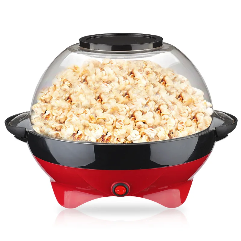 Red Children's Electric Popcorn Maker Home Use round Shape with Fuel And Sugar Addition Functionality for Kids RH906