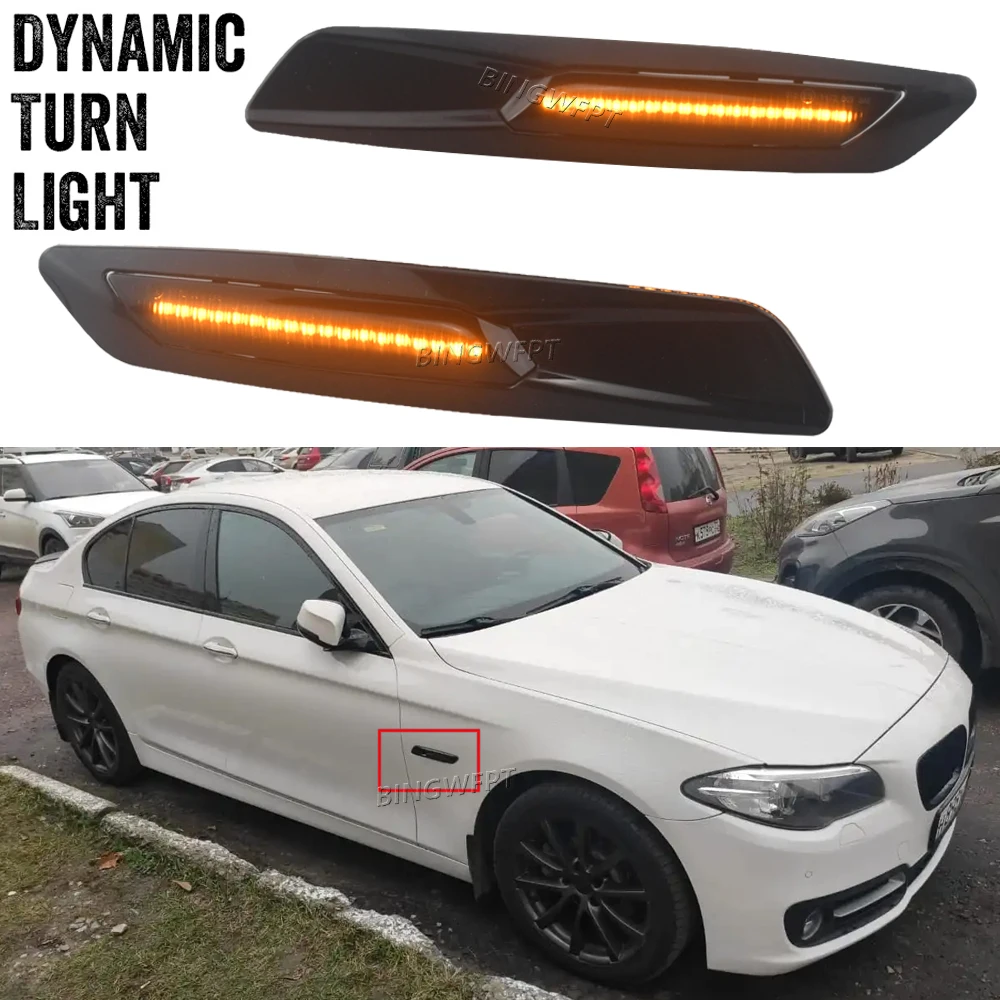 

Поворотники для BMW 5 серии F10 F11 528i 528iX 535i 535iX 550i 550iX Hybrid 5, динамические боковые габаритные огни